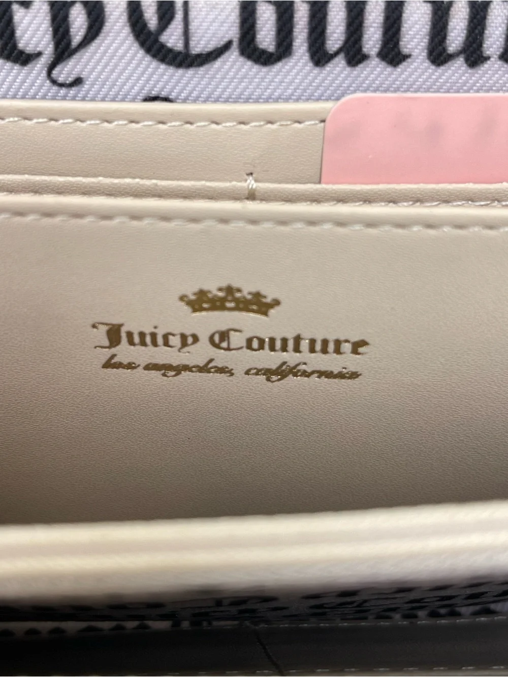 Juicy Couture Black Faux Leather Zip-Around Wallet